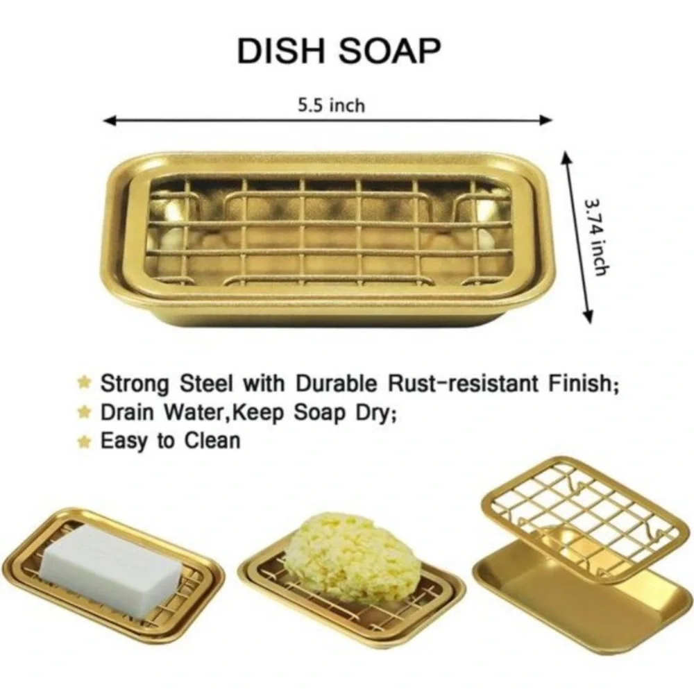 Premium Mason Jar Bathroom Accessory Set Rustic Farmhouse Decor Gold NWT